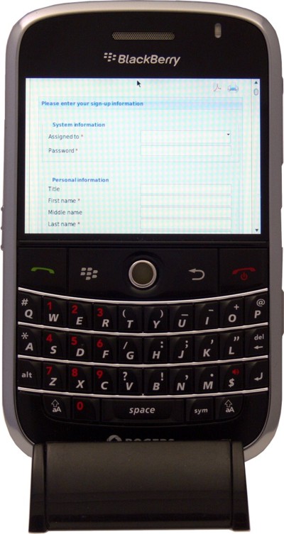 Assist Medic Appointment Request eForm seen on BlackBerry