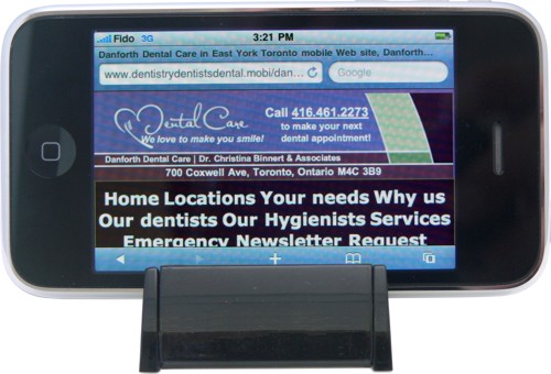 Coxwell Dental Care mobile Web site on iPhone