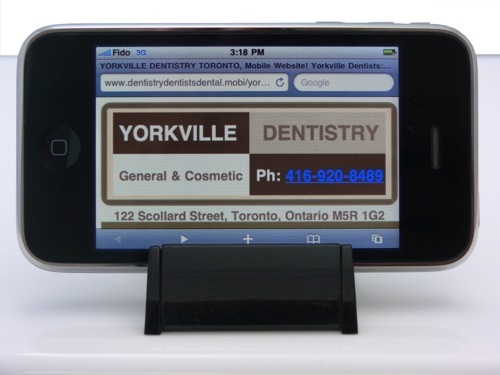 Yorkville Dentistry mobile Web site on iPhone